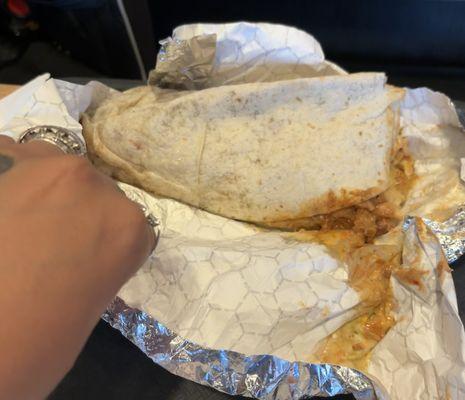 1/2 asada 1/2 pastor burrito ( HUGE! )