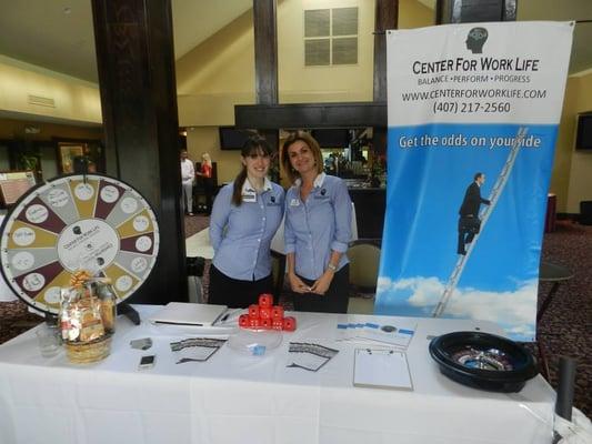 Emilyann and Dr. Farnaz (Center for Work Life sponsoring the Small Business Expo by West Orange Chamber at Metrowest Golf Club)