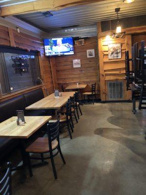 Dining area at the Banded Rooster