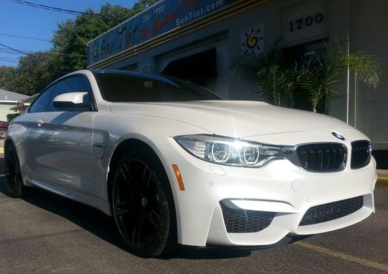 2015 BMW M4 Coupe with Ultra Performance 30% & ClearShield Paint Protection Film on the Full Hood, Bumper, Fenders, Side Mirrors