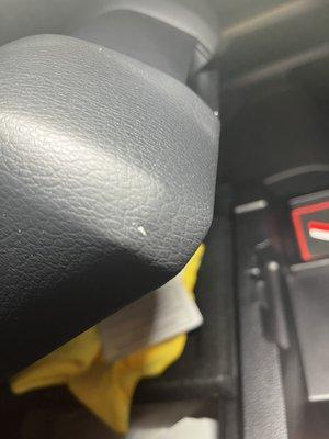 Cracked leather center console dealer installed