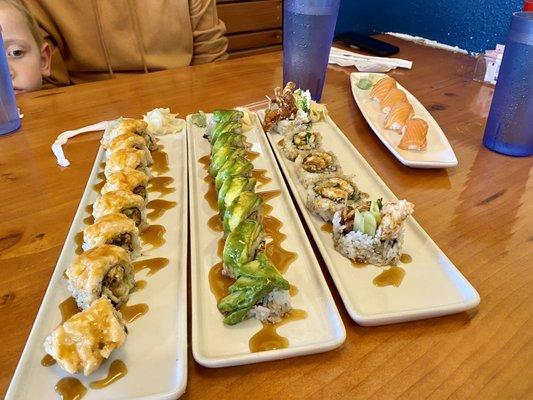 Assorted sushi rolls for lunch