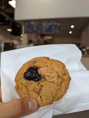 Peanut butter and jelly cookie