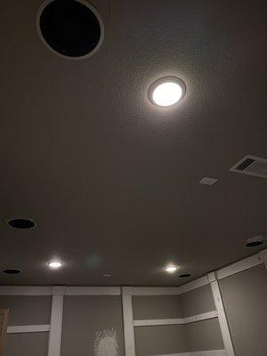 In ceiling speakers installed