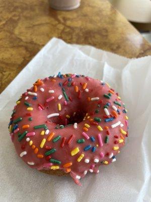 Sprinkled Pink Donut (TikTok: @justandyvu)