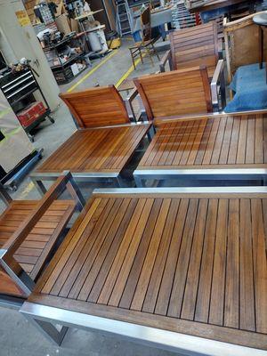 Teak outdoor furniture refinished