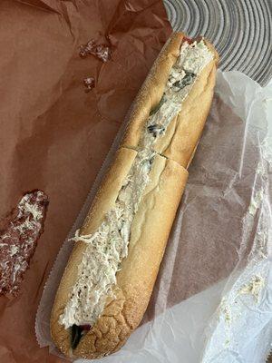 Chicken Salad Hoagie was delicious and huge! Foot long