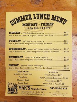 Summer Lunch Specials