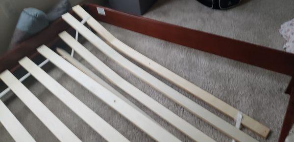 The bed frame was completely broken.