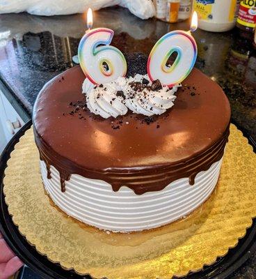 Good thing we bought candles since they refused to write Happy 60th Birthday on our "custom ordered" cake, even though they said they would