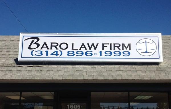 Baro Law Firm, 1605 N. Lindbergh Blvd, Florissant, MO 63031.  Directly across the street from the Florissant Police Station.