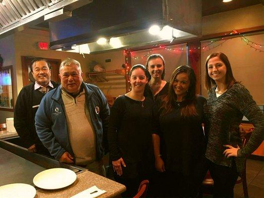 Holiday dinner celebration 2017
  Dr. Soriano, Dr. Celo, Gina, Sami, Dr. Andrea and Meghan