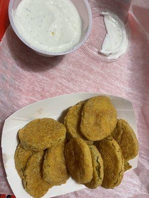 Fried pickles and homemade ranch