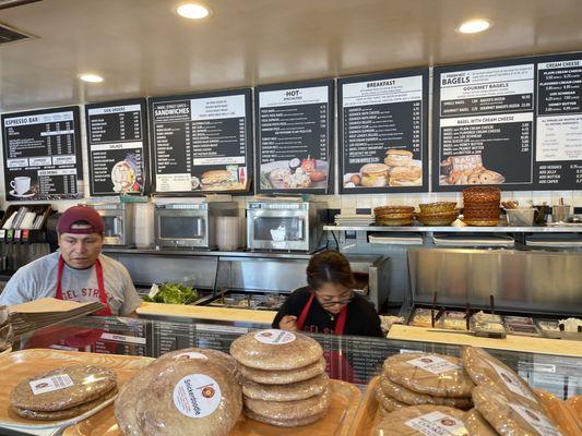 Menu for the breakfast Gourmet Bagels