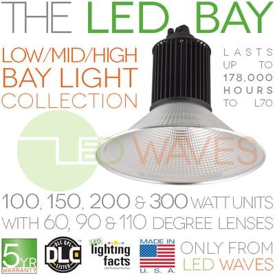 The LED Bay is made with a variety of brightness levels and lenses for use as a low bay or high bay light. Great for facilities of all sizes