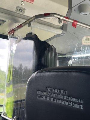 Panel behind driver with duct tape