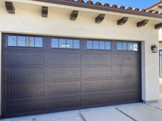 Carriage door with windows.