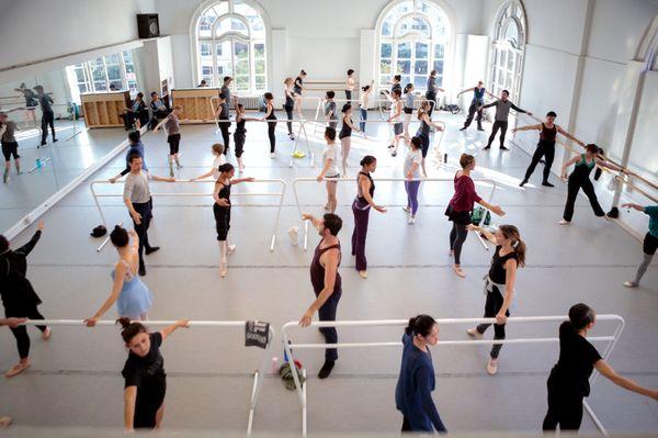 Ballet class in our spacious studios for adults of every age and level of experience.
 
 Photo by Chris Hardy