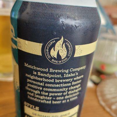 Matchwood Brewing's main logo with  a bit of info.