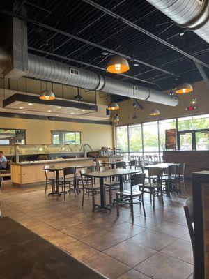 Dining and salad buffet area