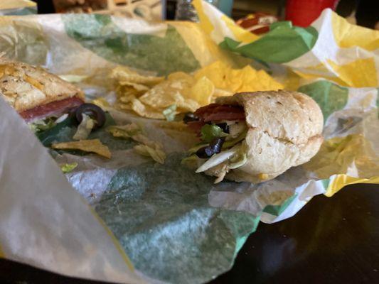 toasted italian herbs and cheese spicy italian with spinach and banana peppers