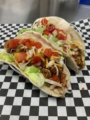 Fried catfish tacos