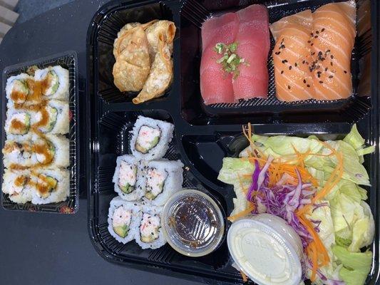 #28. Sushi & Gyoza Box Special and shrimp tempura roll