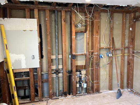 Moving forward with gas line and plumbing lines