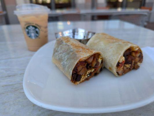 Pumpkin spiced latte, $10 breakfast burrito