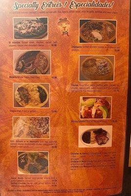 Specialty Menu