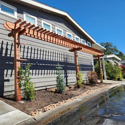 Beautiful custom redwood arbor made to last