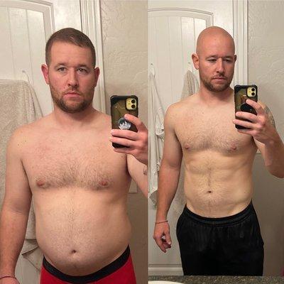 Casey lost 17lbs in three months on with our Nutrition Program!