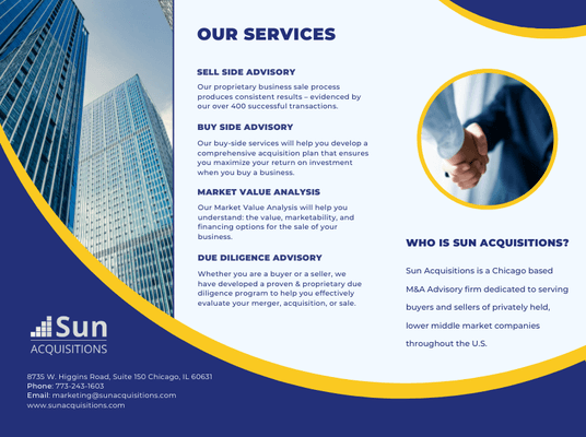 Sun Acquisitions Services Outline