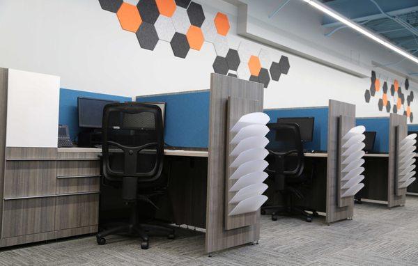 Workstations, cubicles office design.