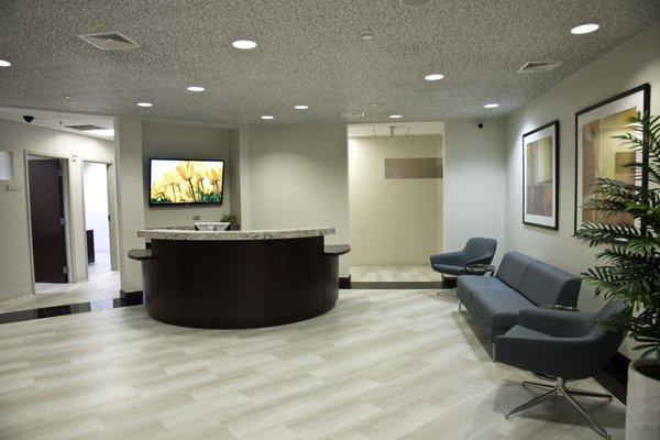 Receptionist and waiting area