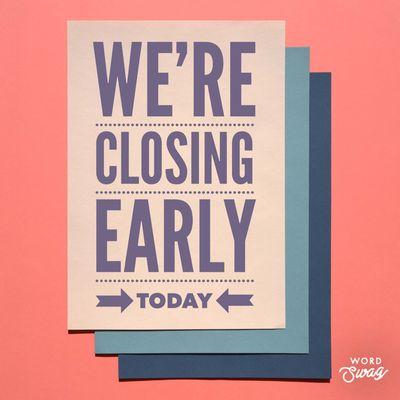 We will close at 5:00 today!
#dagenslivingwater #closingearlytoday #gethomesafe #seeyamonday