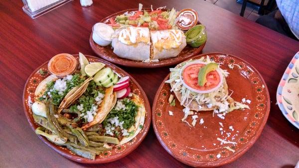 Here are some pictures of the 3 entrees. I ate two of the tostadas so there's only one on the plate!