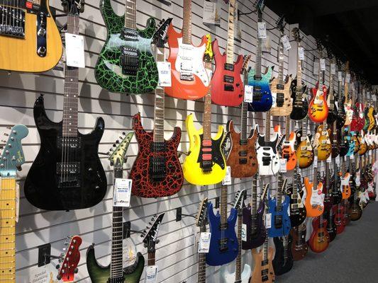 Wall of guitars