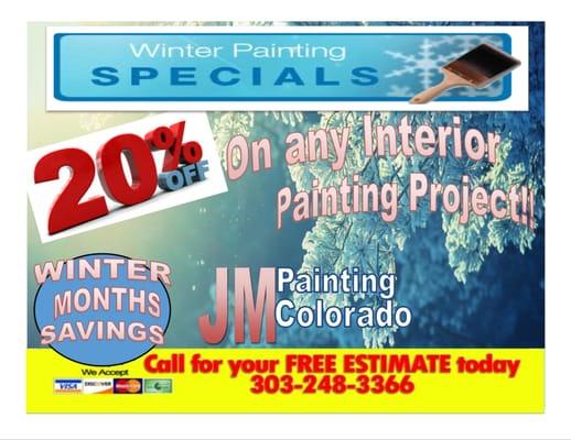 20% off,
 applies to projects over $3800.00