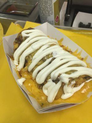 the Fried Combo with Chili, Cheese, and Sour Cream added!