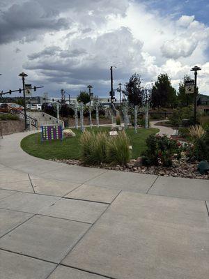 Outdoor area with games for families