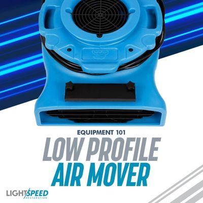 Low profile air movers: fit tight spaces, big drying power! Ideal for any jobsite. #airmover #waterdamage