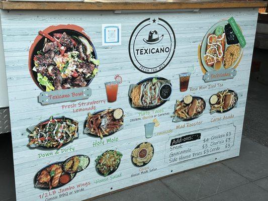 Texicano Menu