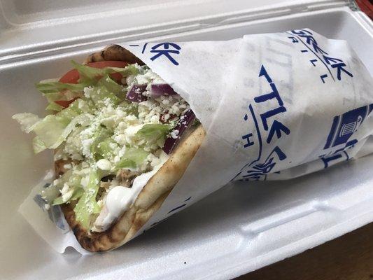 Greek chicken pita