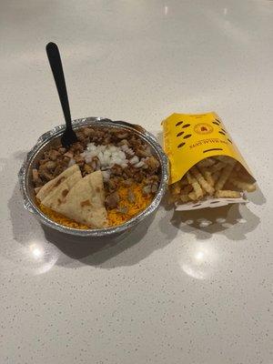 Chicken Platter and French Fries