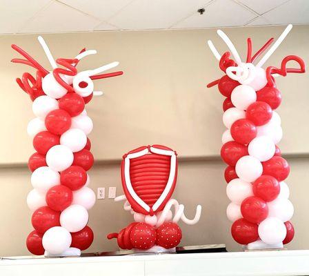 Salvation Army balloon columns and shield