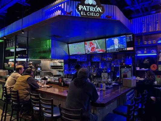 Full bar with NFL Sunday Ticket