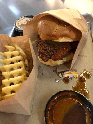 Medium spicy hot chicken sandwich