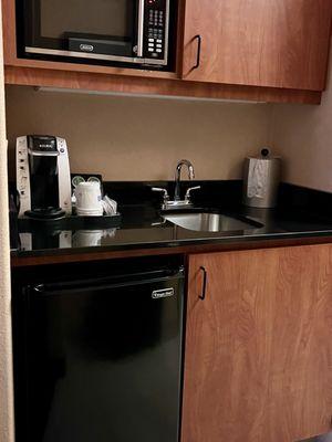 Coffee station and mini-fridge