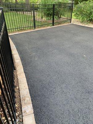 They perfectly inset pavers we already owned into the new driveway